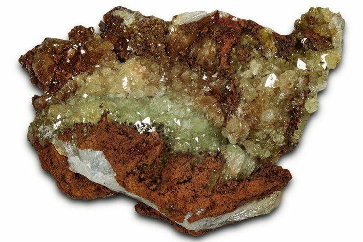 Fluorescent, Gemmy Adamite Crystals on Matrix - Mexico #356630